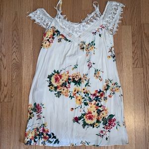 Floral cold shoulder dress